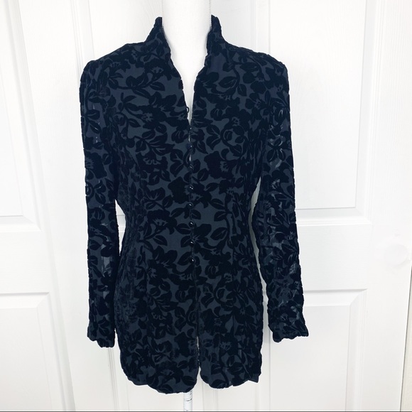 Dana Buchman Tops - Dana Buchman Silk Blend Velvet Design Blouse